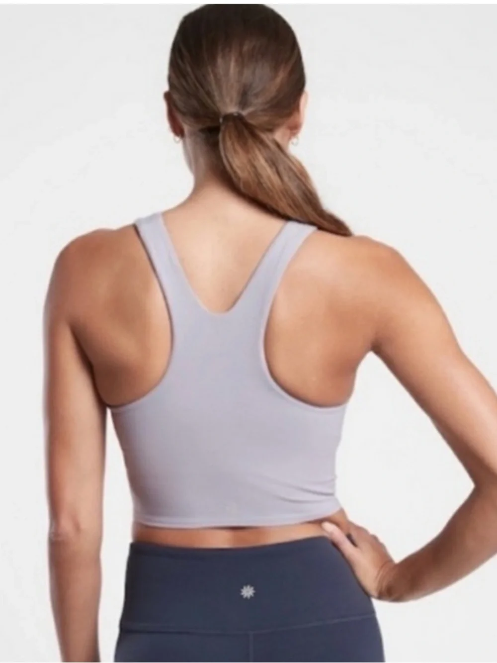 Athleta Conscious Crop Bra A-C Top, Smoky Lavender, Size Medium
